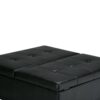 Dover - Square Coffee Table Storage Ottoman - Midnight Black - Image 4