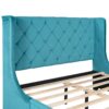 Queen Size Storage Upholstered Platform Bed With Wingback Headboard And A Big Drawer - Blue - Image 8