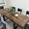Extendable Dining Room Table For 6 8 10, Modern Farmhouse Wooden Kitchen Expanding Table, Long Large Expandable Dining Room Conference Table - Deep Rustic Brown - Image 3