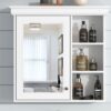 Bathroom Medicine Cabinet With Mirror, Wall Mounted Mirror Cabinet & Storage Organizer, Over The Toilet Storage White Storage Cabinet For Bathroom - White - Image 25