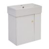 Modern Floating Bathroom Vanity With Ceramic Basin Perfect For Small Bathrooms, Right Side Storage - White - Image 19