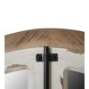 Arch Wood Wall Mirror - Brown Antique White - Image 9