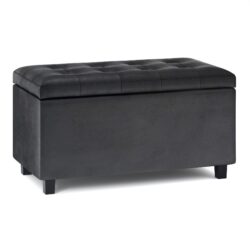 Cosmopolitan - Storage Ottoman - Distressed Black