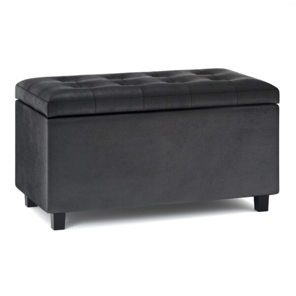 Cosmopolitan - Storage Ottoman - Distressed Black