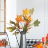 Velvet Maple Leaf Spray, Botanicals Decor For Harvest Festival Fall Festival & Thanksgiving Table Decorations (Set of 6) - Green - Image 10