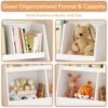 Kids Bookshelf And Toy Organizer, 5 Cubbies Wooden Open Bookcase, 2-Tier Baby Storage Display Organizer With Legs, Free Standing For Playing Room, Bedroom, Nursery, Classroom - White - Image 18