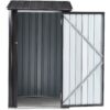Outdoor Storage Shed, Metal Steel Garden Shed With Single Lockable Door, Small Shed Outdoor Steel Utility Tool Shed For Backyard Patio Garden Lawn - Black - Image 4