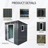 6Ft X 5Ft Outdoor Metal Storage Shed With Window And Transparent Plate For Garden, Lawn - Black / White - Image 5