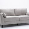 Damian - Woven Living Room Fabric Sofa, Loveseat (Set of 2) - Light Gray - Image 2