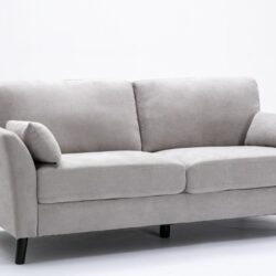 Damian - Woven Fabric Sofa - Light Gray