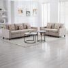 Nolan - Linen Fabric Sofa And Loveseat Living Room With Pillows And Interchangeable Legs (Set of 2) - Beige - Image 7