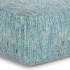 Nate - Square Pouf - Patterned Teal Melange - Image 4