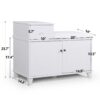 Shoe Storage Bench Cabinet With Fireproof Cushion, Double Doors And Movable Drawer For Door Entrance - White - Image 22