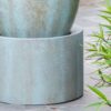 Heavy Outdoor Cement Fountain Antique, Cute Unique Urn Design Water Feature For Home Garden, Lawn Deck & Patio - Antique Blue - Image 5