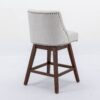 Counter Height Swivel Barstools, Upholstered Bar Stools (Set of 2) - Ivory - Image 5