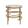 21.65" Modern High-End Charm: Pandora Sintered Stone End Table, Small Coffee Table - Gold - Image 7