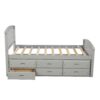 Twin Size Platform Storage Bed Solid Wood Bed With 6 Drawers - Gray - Image 7