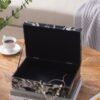Marbled Jewelry Box, Stackable Decorative Storage Boxes With Lids - Black - Image 7