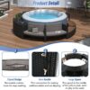 Spa Surround Spa Frame Patio Rattan Sofa Set With Storage Spaces, Mini Sofa And Comfortable Cushion For Patio, Backyard - Gray - Image 6