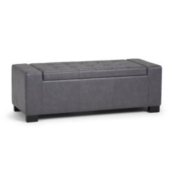 Laredo - Large Storage Ottoman - Stone Gray