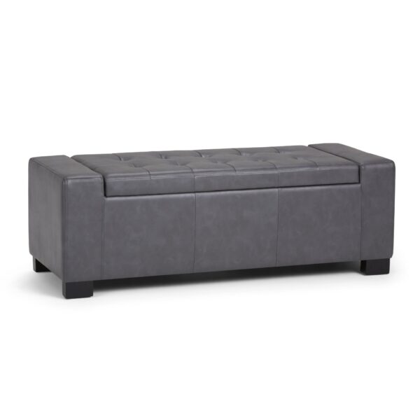 Laredo - Large Storage Ottoman - Stone Gray