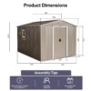 8Ft x 10Ft Outdoor Metal Storage Shed With Metal Floor Base, With Window - Gray - Image 8