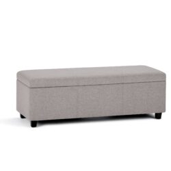 Avalon - Storage Ottoman Bench - Cloud Gray