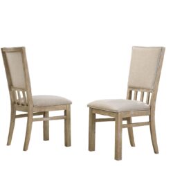 Brutus - Wide Contemporary Fabric Dining Chair (Set of 2) - Reclaimed Wheat