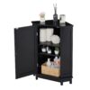 Bathroom Cabinet Triangle Corner Storage Cabinet With Adjustable Shelf Modern Style - Black - Image 9