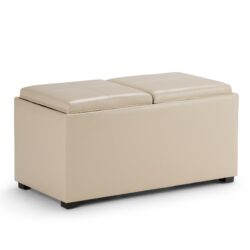 Avalon - 5 Piece Storage Ottoman - Satin Cream