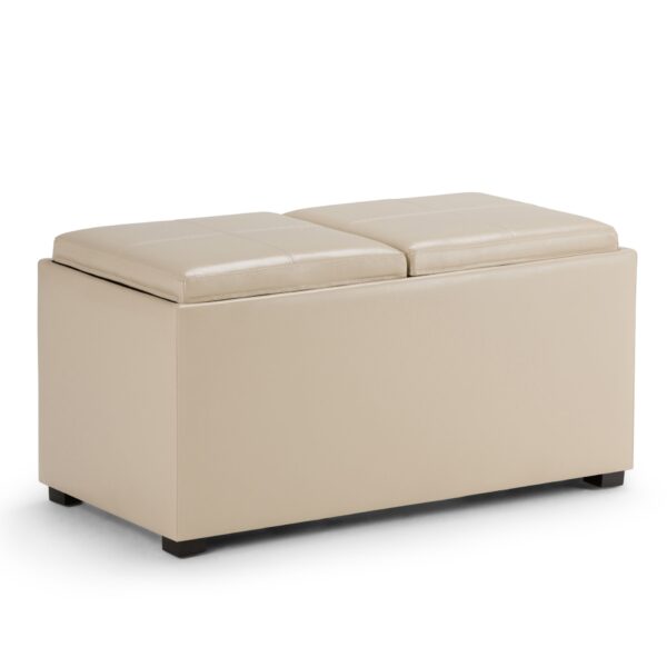 Avalon - 5 Piece Storage Ottoman - Satin Cream