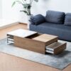 Arlo - Wood Finish Coffee Table With Hidden Compartments And 2 Drawers - Light Brown - Image 6