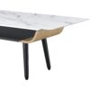 Landon - Coffee Table With Glass Marble Texture Top And Bent Wood Design - White - Image 5