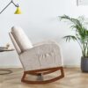 Linen Rocking Chair Accent Chair - Beige - Image 7