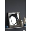 Antique Square Mirror With Floral Accents Decorative Display Tray, Hanging Mirror, Traditional Home Decor - Silver - Image 3
