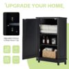 Bathroom Cabinet Triangle Corner Storage Cabinet With Adjustable Shelf Modern Style - Black - Image 8