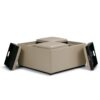 Avalon - Square Coffee Table Storage Ottoman - Satin Cream - Image 3