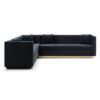 Contemporary Vertical Channel Tufted Velvet Sectional Sofa For Living Room With 4 Pillows - Black - Image 3