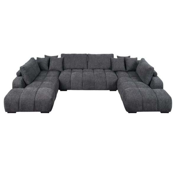 Chosen - Sectional Sofa With Toss Pillows With 2 Chaises - Gray
