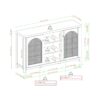 Transitional 2 Door Sideboard With Arched Rattan Panels - Black - Image 2