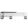 Modern Extendable TV Stand For TVs Up To 75", Entertainment Center Media Console With 3 Drawers, Metal Adjustable Legs For Living Room - White / Black - Image 23