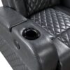 Alair - Leather Aire Power Motion Recliner With Bluetooth, Wireless Charger Cupholder - Dark Gray - Image 4