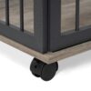 44'' Heavy Duty Large Dog Crate Furniture For Large Medium Dog With Lockable Wheels, Wooden Dog Crate Dog Kennel, End Table Crate With Double Layer Storage - Gray - Image 13