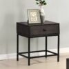 Ava - MDF End Table With Charging Ports And Metal Base - Espresso - Image 4