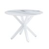 5 Pieces Dining Set, Table Cross Leg Mid-Century Dining Table For 4 - 6 People With Round Table Top, Pedestal Dining Table, End Table Leisure Coffee Table - White - Image 6