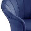 Angelina - Velvet Scalloped Back Barrel Accent Chair With Metal Legs - Blue - Image 4