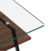 Rectangle Coffee Table, Tempered Glass Tabletop With Metal Legs, Modern Table For Living Room, Transparent Glass - Dark Brown - Image 9