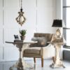 Farmhouse Chandeliar Distressed Pendant French Country Wood Chandelier For Living Room Foyer, Bulb Not Included - Antique Cream - Image 5