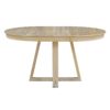 5 Piece Retro Functional Dining Set, Round Table With Leaf And 4 Upholstered Chairs For Dining Room And Living Room - Natural - Image 10