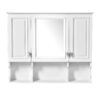 Wall Mounted Bathroom Medicine Cabinet, Modern Bathroom Wall Cabinet With Mirror, Mirror Cabinet With Open Shelves - White - Image 11